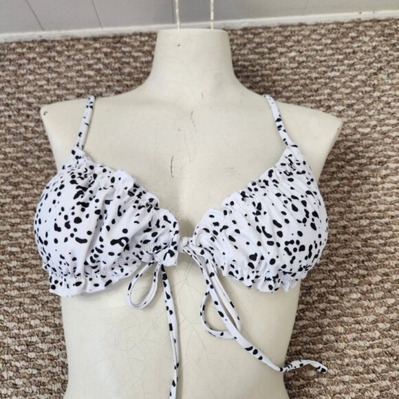 Zaful NEW White Polka Dot Cheeky Bikini Swim Suit Swimsuit Halter Bathin… - Picture 5 of 11